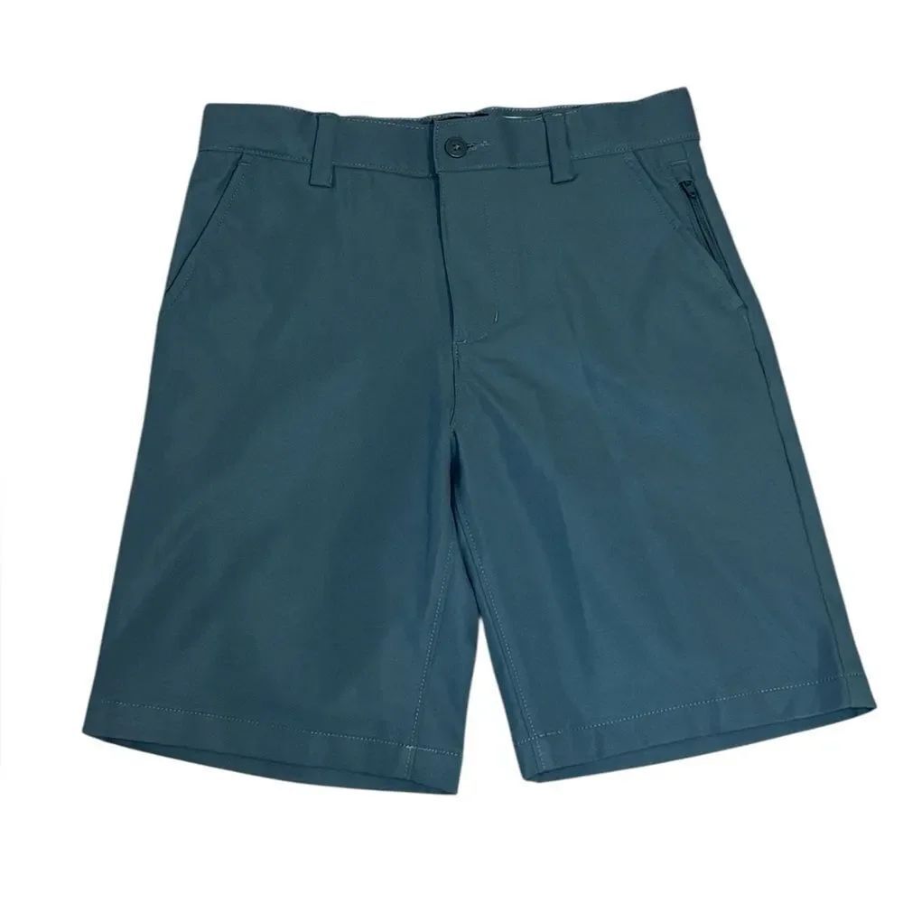 Lands’ End boys flat front gray shorts, chino, 12